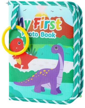 Album fotografico per bebè, libro a crisi Souvenir Dinosauro, per bambini, album, 10 x 15 cm, con specchio sicuro, regalo da collezione per