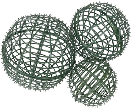 ABOOFAN 3pcs Decorative Flower Ball Stand Plastic Greenery Support Frame for Diy Wedding Floral Arrangements Event Decorations Faux Boxwood Topiary Ball Holder for Parties
