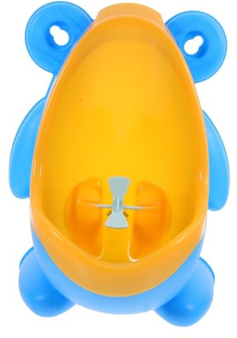 JUMPLAWN Urinario Infantil Entrenador De Orina Para Niños Hombrecito, Diseño De Rana Azul Rueda De Agua Giratoria, Material Pp Duradero, Portátil y Colgante Para Entrenamiento En Baño En Casa