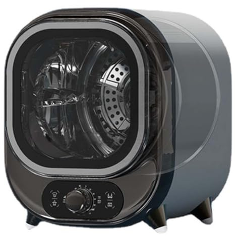 Piccola asciugatrice, condensatore portatile 5 kg ventilato, perfetto per bancone o uso a parete, compatta, capacità di carico mini spin 0,8 kg, elegante blu