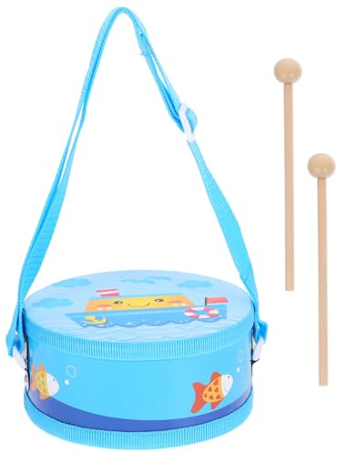 VICASKY Handtrommel Holzspielzeug Für Kinder Bruchfestes Percussion Instrument Mit Trommelstöcken Lernspielzeug Für Babys Und Kleinkinder Musikspielzeug Für Familienfeiern Und Schule