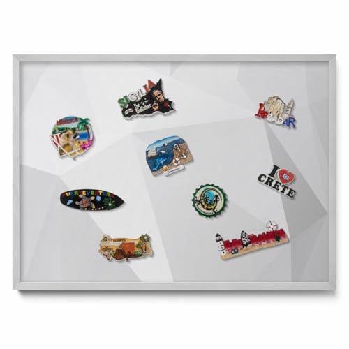 Tulup Magnettafel Pinnwand 70x50 cm Silber Kunststoffrahmen mit Metallplatte Magnetisch Memoboard Wandtafel Notiztafel Organisation Wandboard für Büro Schule Küche Kinderzimmer Zuhause