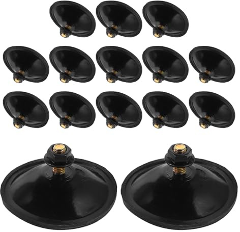 ANDRESLAD 15piezas Gancho de Ventosa Roscada para Vidrio Ventosas de Pvc Negras con Tornillos Soporte de Succión Fuerte para Baño y Cocina Unidades