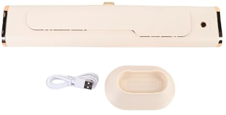 SIXRUN Piccolo Ventilatore a Torre da Tavolo Compatto, Ricaricabile Tramite USB, Potente Ventilatore Senza Lama Salvaspazio, per Ufficio Domestico, (Beige)