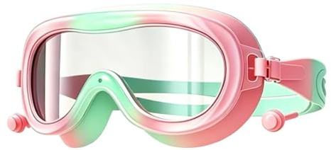 Generico Occhialini Per Bambini | Maschera Antiappannamento Ampia Visuale e Tappi Auricolari | Occhialini Da Nuoto Per Ragazzi Con Cinturino Regolabile | Per Bambini 3-14 Anni, Fiume, Lago,