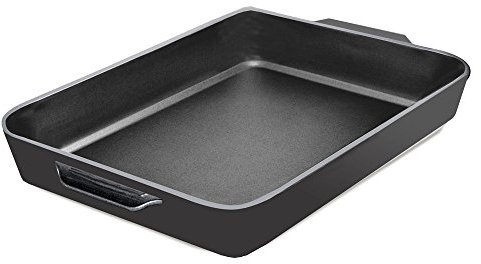 Samuel Groves Cast Iron Griddle & Grill Pan – Pre-Seasoned Dual-Surface Roasting Tray 32×26 cm, Induction & Oven Safe Cookware for BBQs, Steaks & Everyday Cooking