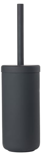 Zone Denmark Ume Toilettenbürste, WC Bürste, Klobürste in Schönem Dänischem Design, aus Steinzeug mit Soft Touch-Beschichtung, Durchm. 10 cm, Höhe 38,7 cm, Schwarz