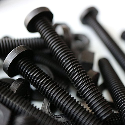 20 x Tornillo de cabeza cilíndrica Polipropileno Negros (PP), Pernos Tornillos y Tuercas de Plástico, M6 x 40 mm, arandelas
