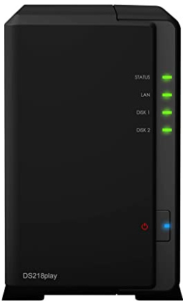 Synology DS218play 12 TB NAS-Lösung mit 2 Schächten | Wird mit 2 x 6 TB Toshiba N300-Laufwerken Installiert, DS218PLAY/12TB-N300, 12TB