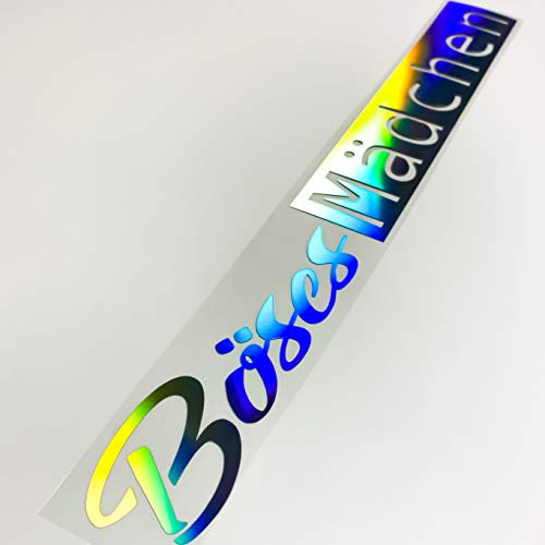 Böses Mädchen Aufkleber Oilslick Hologramm Autoaufkleber Tuningsticker Regenbogenfarben Sticker Schillernd freche Girls kleine Hexen Ladydriven