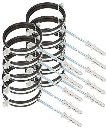 KOTARBAU® 10er Set Rohrschelle 4 mit Gummieinlage Vibrationsdämmend Rohrhalter Schraubrohrschelle Rohrbefestigung Rohrhalterung für Kanäle Rundleitungen Lüftungskanäle