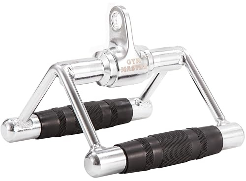 GYM MASTER Heavy Duty Twin Seated Row V Handle Textured Grip Cable Attachment