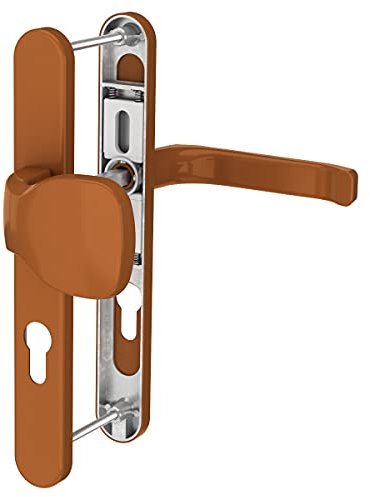 Premium Drückergarnitur Saturn DHS 92mm - Oval - Griff-Knauf, Farbe:Golden Oak RAL 8003, Schildbreite:52mm