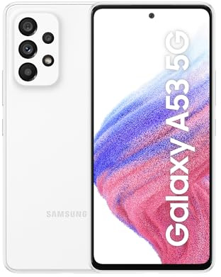 Samsung Galaxy A53 5G Smartphone Dual-SIM Android Handy 6 GB RAM 128GB Speicher Awesome White + 30 Monate Garantie