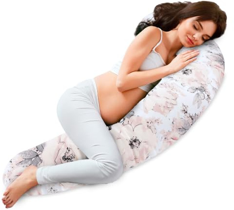 Totsy Baby Körperkissen 190 cm Lagerungskissen für Erwachsene – langes Body Pillow Komfortkissen zum Lesen und Anlehnen mit abnehmbarem Bezug Reißverschluss Wilde Rose Oeko-Tex