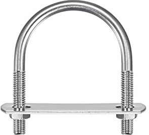 sourcing map 2 Stück Runde U Bolzen M6x1.0 Bügelschraube 44mm x 62mm U Schrauben mit Mutter Platte 304 Edelstahl Rundstahlbügel zum Befestigen Kabel Rohre Rundstangen Seile Autoanhänger