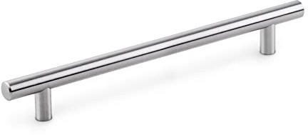 Emuca - Möbelgriff Möbelgriff Orlando, Achsabstand 128 mm, L178mm, Nickel satiniert, Stahl, 10 einh