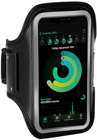 ONEFLOW Workout Case für Sony Xperia L4 Sportarmband zum Joggen mit Touch Fenster, Handy Armband für Sport und Outdoor, Handyhalterung für den Arm, Lauftasche Jogging, Schwarz