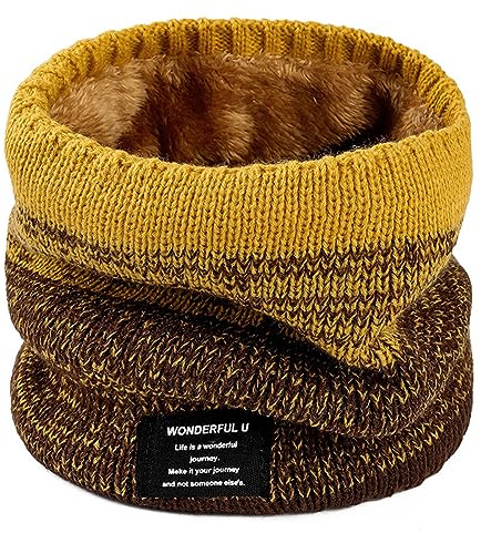 Rayson Loop Schal Damen Winter Baumwolle Strick Neck Warmer mit Fleece Weich Knitted HalswäRmer Damen Warm Gross Lang Rundschal für Männer Damen