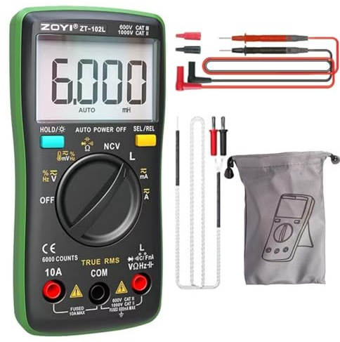 ZOYI ZT-102L ，Inductance Meter Multimeter Tester T-RMS 6000 Counts，60H LCR Meter，AC DC Current、Voltage Up to 600A, 600V Amp Meter, Voltage Tester、Voltmeter