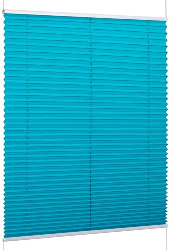 K-Home Klemmfix-Plissee Florida Petrol 30 x 130 cm (B x L) einzigartiges Design mit bezauberndem Lichteffekt