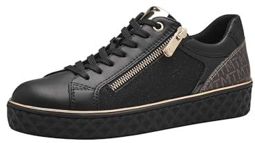 MARCO TOZZI Sneaker da Donna Piatte e vegane per Il Tempo Libero Color Nero (Black Comb) 37 EU