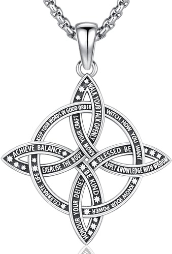 Friggem Collana Nodo Strega, Ciondolo Nodo Strega in Argento Sterling 925 Collana Strega Gioielli Amuleto Regali per la mamma donna
