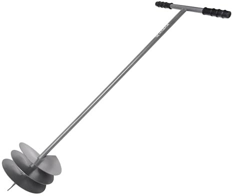 KADAX Tarière manuelle en forme de T pour planter des arbres, foret de jardin pour poteaux de clôture, foret de plantation avec poignée (Ø 230 mm)