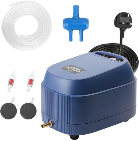 ITIY Commercial Aquarium Air Pump, 10W Ultra Quiet Rainproof Aquarium Oxygen Pump, Adjustable Fish Tank Whisper Aerator Kit for Pond Aquaculture Garden Reservoirs with Accessories
