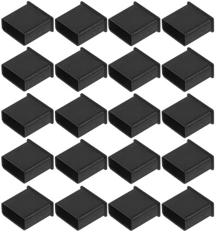 OUNONA USB Dust Cover Protector Cap 20pcs Usb Plug Protector Flash Drive Port Plug Charging Port Dust Stopper Accessory Hard PE Black