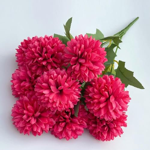 ZYYWAN Bouquet de plantes vertes artificielles de 42 cm avec 9 têtes d'hortensia et de camélia pour décoration de maison ou de mariage