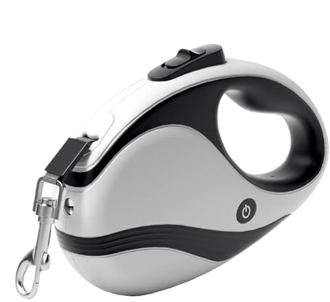 Indragbart koppel för hund, infällbar traktor för husdjur – infällbar hundkoppel indragningsbart husdjurskoppel, utdragbart husdjurskoppel, USB-ficklampa hundkoppel elastiskt husdjurstejp | säker