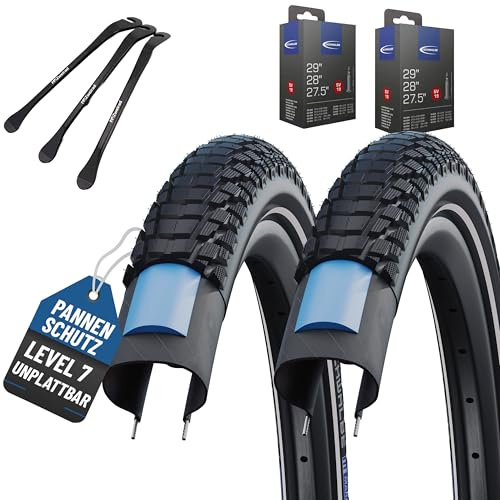 2er Set Schwalbe Reifen Marathon Plus Tour Smart Guard 27.5/28 x1,40/1,50/1.75/2.15 Zoll (55-584)(37-622)(40-622)(47-622) Schlauch wählbar + Reifenheber