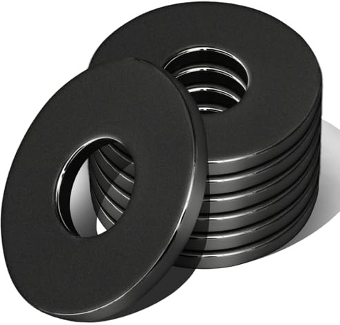XRXYMQ 80 Stück Unterlegscheiben M8 Schwarz 8×16 mm Karosseriescheiben | Beilagscheiben für Schrauben und Bolzen, stabil und korrosionsbeständig, ideal für Gewindestangen, Möbel und Bauanwendungen