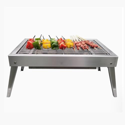 Compact Charcoal Grill Portable BBQ for Camping/Patio - Multi-Use Small Barbecue Grill With Easy Assembly, Heat-Resistant & Foldable Legs b