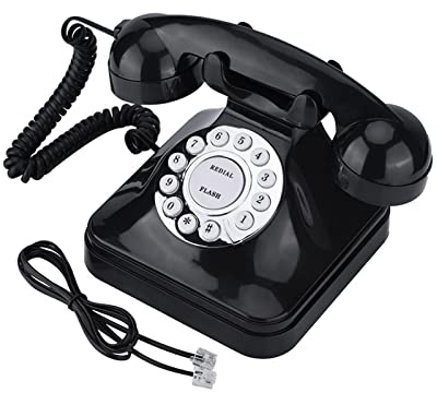 Telefono fisso vintage in stile retrò, telefono da scrivania, multifunzione, con funzione di ricomposizione, memorizzazione dei numeri di prenotazione, vecchi telefoni con classico campanello in meta