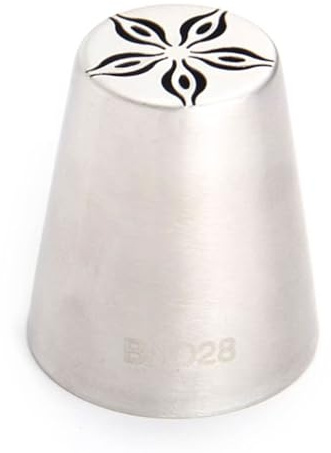 BNO28 Russian Piping Nozzle Large Flower Bouquet Tip One-Piece Stainless Steel Baking Tool for Small Buttercream Blooms