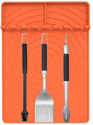 Tapis De Cuisson Pour Gril Et Plancha | Accessoire De Cuisine Anti-dérapant Pour Barbecue - Accessoire Extérieur Résistant à la Chaleur pour Terrasse Camping Pique-nique Jardin Voyage Arrière-Cour