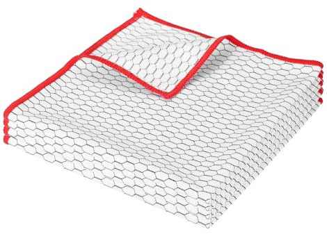 PATIKIL 16 x 16 Inches Fish Scale Microfiber Cloth, 4PCS Ultra Absorbent Streak Lint Free Cleaning Towels Polishing Glass Drying Towel for Mirror Window Kitchen Cars Dish, Red