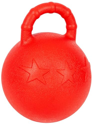 VOSS.farming Spielball mit Griff für Pferde 25cm rot Eva Kunststoff Beschäftigungsspielzeug