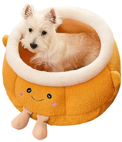 Lit Mignon Pour Chat | Accessoires Pour Animaux Mignons Et Doux En Forme D Orange - Lit Caverne Pour Chien - Pour Intérieur Extérieur Voyage Voiture Camping Bureau Chevet Fenêtre Chaise Canapé