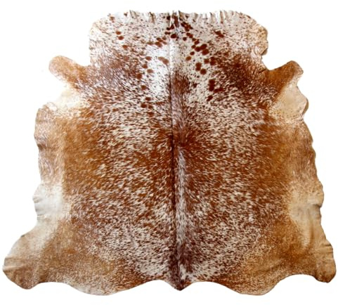 UCHEWON Cowhide Rug Real Natural Large Area Rug Hair On Leather Cow Print Fur Skin Animal Pattern Carpet Wall Decor Hanging Art (5 x 8 Feet)