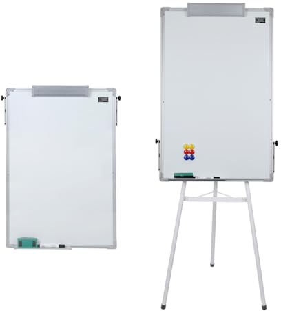Belfoyer Tableau Blanc Effaçable sur Pied – Whiteboard sur Trépied Réglable – Tableau Velleda Mobile pour Bureau, École et Maison (60x90cm Blanc)