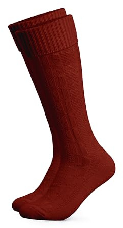 HerzSticht Herren Lange Trachtensocken 1er Pack (Modell: Silberdistel) Rot 39-42
