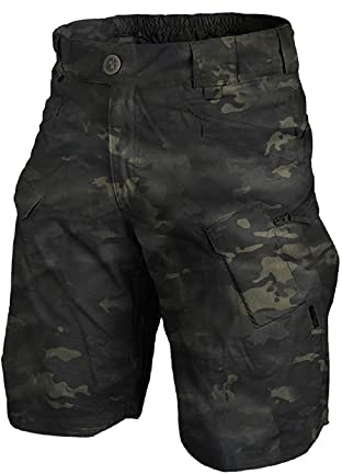 Mens Cargo Shorts, Casual Military Work Half Trousers with Multi Pockets, Loose Fit Durable Outdoor Walking Summer Short Trousers