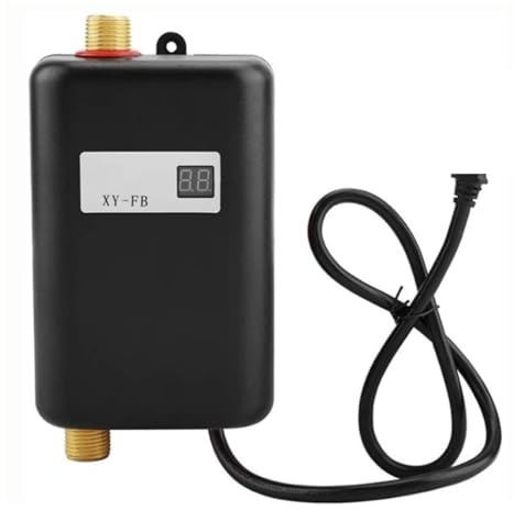 Tankless Water Heater, Instant Hot Water Heater, 3000W Mini Electric Tankless Instant Hot Water Heater Bathroom Kitchen Washing Easy to Use(Nero)