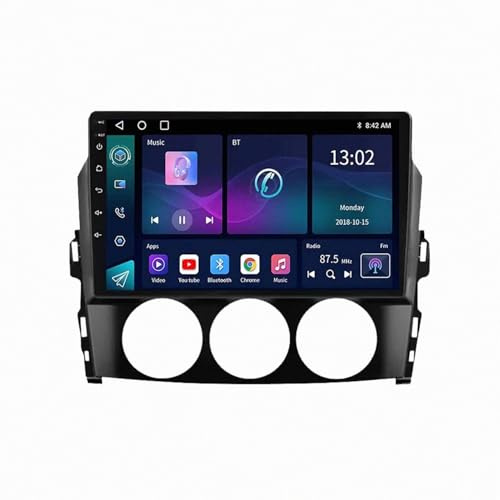 Car Radio Autoradio per Mazda MX-5 MX5 III 3 NC 2008-2015 Ips Schermo Tattile Supporto Gps Navigatore Wireless Radio Carplay Android Auto Wifi Dab+ Bluetooth Dsp, 4 Nucleo 1G+32G