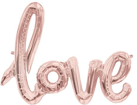ballonfritz® love-Schriftzug Luftballon in Rosegold - XXL Folienballon als Hochzeit Deko, Geschenk oder Liebes-Überraschung zum Valentinstag