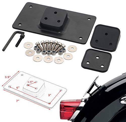 Soporte de montaje para placa de matrícula de 3 agujeros negro para Harley Softail Dyna XL 1973 en adelante