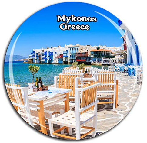 Wenig Venedig Mykonos Griechenland Kühlschrankmagnet 3D Kristallglas Tourist City Travel Souvenir Collection Geschenk Stark Kühlschrank Aufkleber